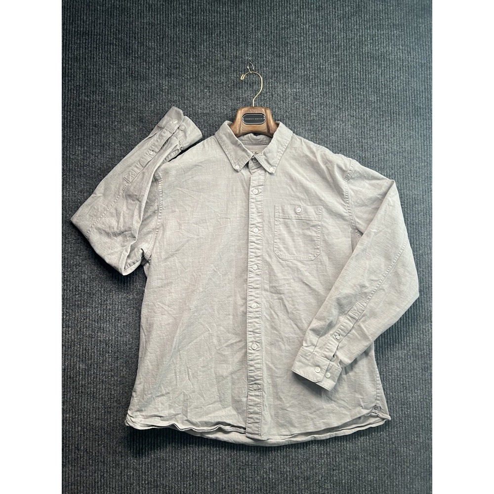 L.L. Bean Button Up Dress Shirt Size Large Reg Light Gray Dress Shirt‎